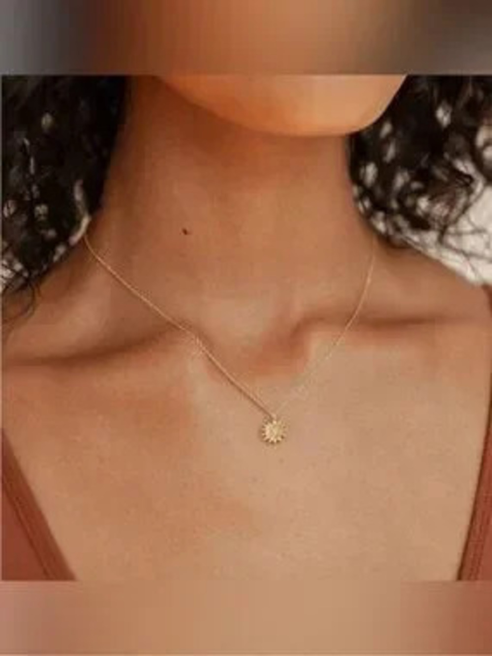 14k Gold Plated Sunflower Pendant Chain Necklace